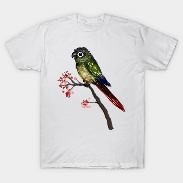 Cute green cheeked conure T-Shirt by Bwiselizzy